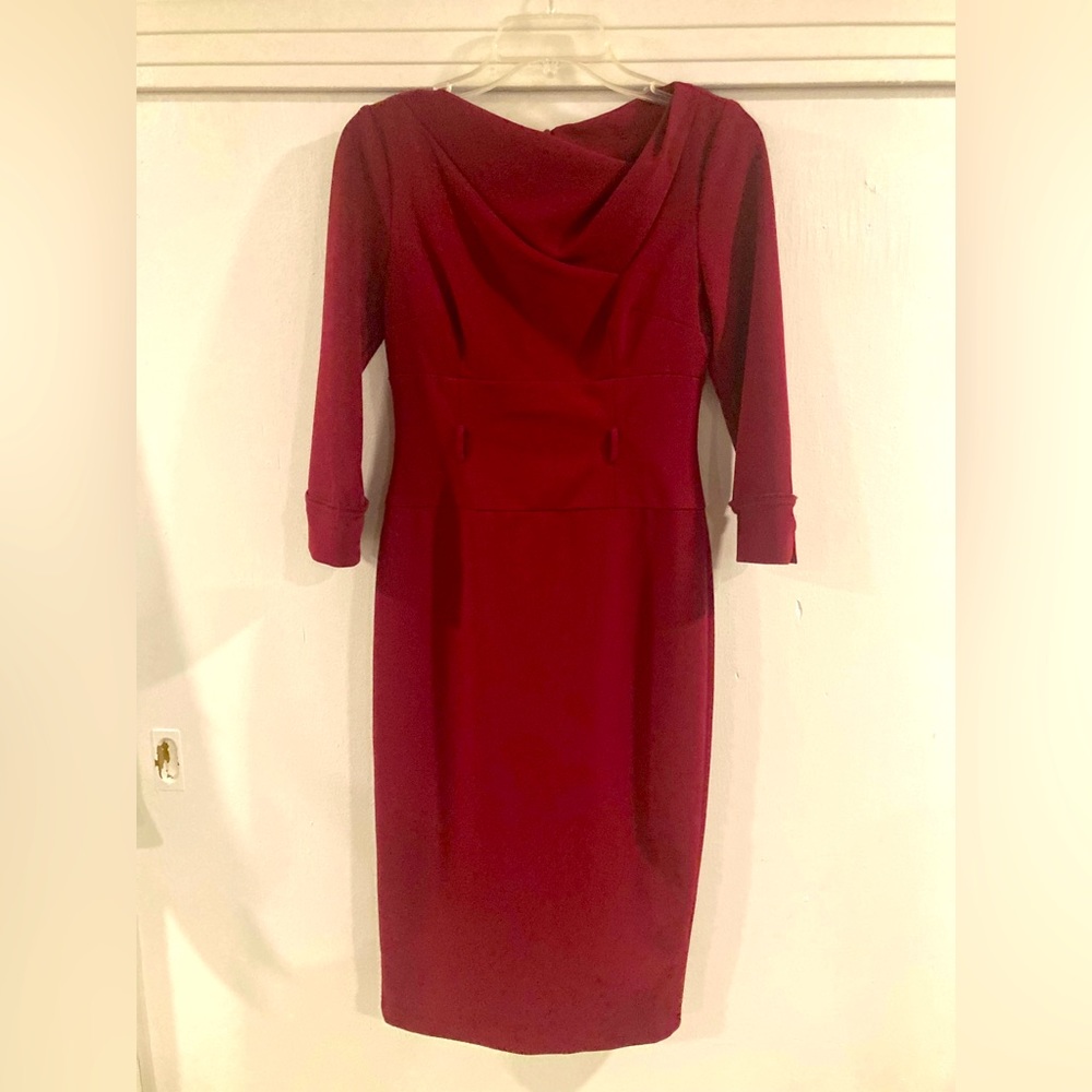 Professional Vintage 1950s Style Midi Dresses, maroon and purple, size 2